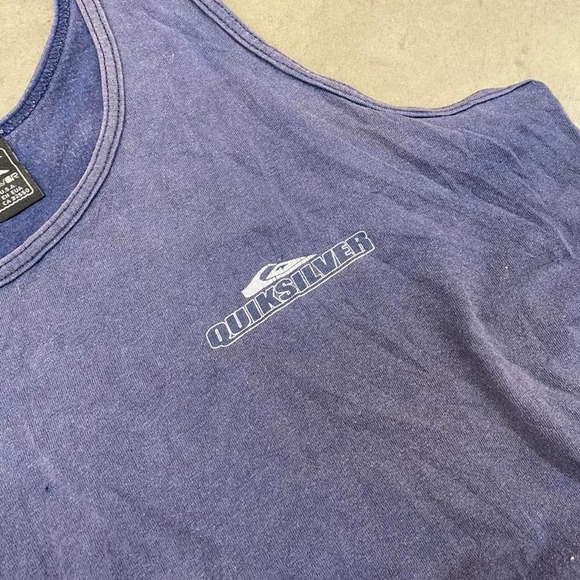 Quiksilver Navy Blue Tank Top Vintage Y2K Surf Size XL - Picture 2 of 6